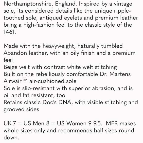 Dr Martens England Made RIPPLE Wave-Sole #1461 Oxfords/Boots/ Shoes - Picture 14 of 14